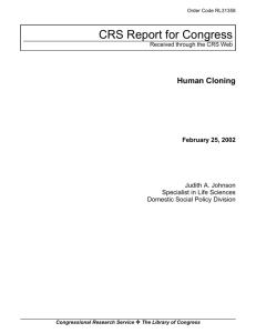 Human Cloning - PolicyArchive