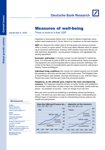 Measures of well-being - There is more to it than GDP