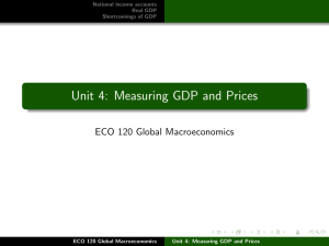Unit 4: Measuring GDP and Prices