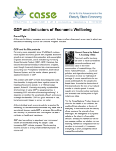 GDP and Indicators of Economic Wellbeing