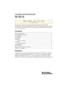 NI 9215 Calibration Procedure