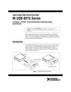 NI USB-9215 Series User Guide and Specifications