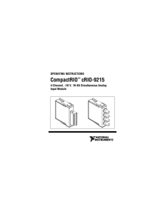 CompactRIO cRIO-9215 Operating Instructions