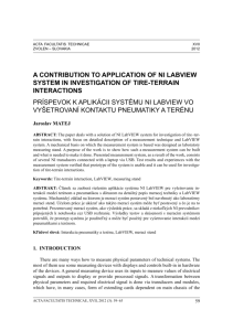 A cOnTRIBUTIOn TO APPlIcATIOn OF nI lABVIeW SySTeM In