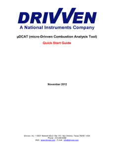 µDCAT (micro-Drivven Combustion Analysis Tool) Quick Start Guide