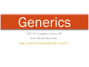 Generics - SUNY - Stony Brook