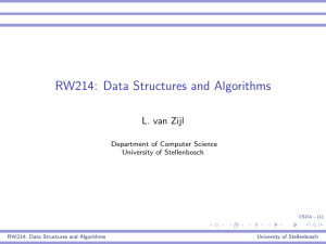 RW214: Data Structures and Algorithms
