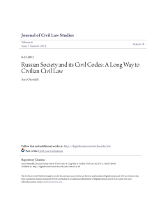 Russian Society and its Civil Codes: A Long Way to Civilian Civil Law