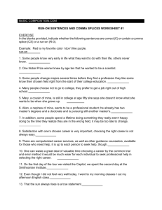 Run-On Sentences and Comma Splices Worksheet