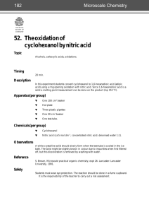 52. The oxidation of cyclohexanol by nitric acid