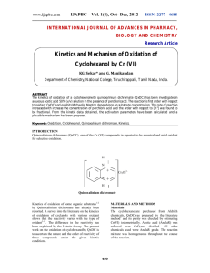 Kinetics and Mechanism of Oxidation of Cyclohexanol by Cr
