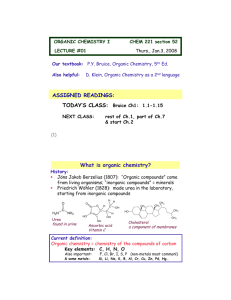 ASSIGNED READINGS: What is organic chemistry?