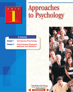 Chapter 1: Introducing Psychology