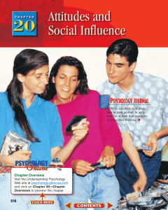 Chapter 20: Attitudes and Social Influence