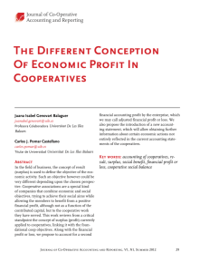 The Different Conception Of Economic Profit In Cooperatives