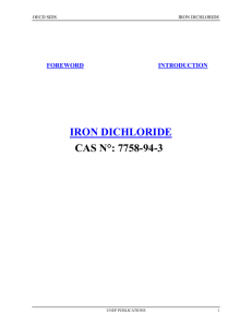 IRON DICHLORIDE CAS N°: 7758-94-3