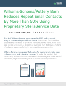 Williams-Sonoma/Pottery Barn Reduces Repeat Email Contacts By