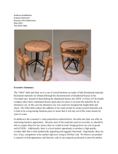Executive Summary The “Orbit” table and chair set is a one of a kind