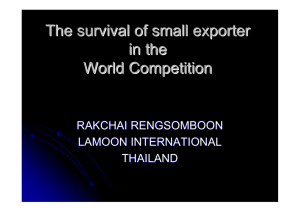 The survival of small exporter in the World Competition