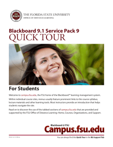 Blackboard 9.1 Quick Tour - Office of Distance Learning