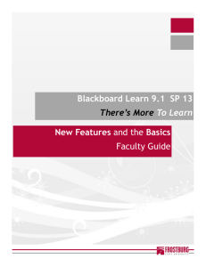 New Features and the Basics Faculty Guide Blackboard Learn 9.1