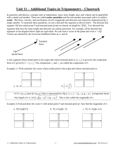 Unit 11 – Additional Topics in Trigonometry