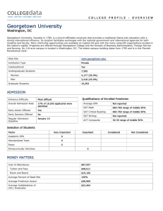 Georgetown University College Profile Print Version