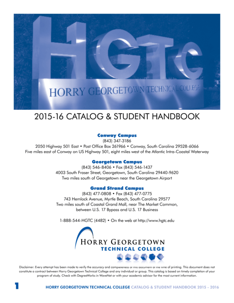 201516 CATALOG & STUDENT HANDBOOK