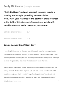 Emily Dickinson | sample answers