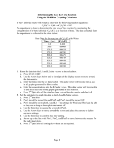 Page 1 Determining the Rate Law of a Reaction Using the TI