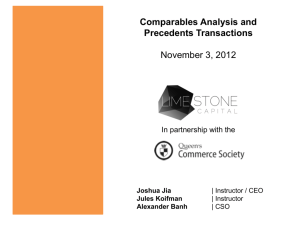 Comparables Analysis and Precedents Transactions November 3
