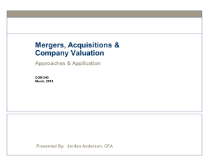 Mergers, Acquisitions & Company Valuation