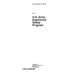 US Army Explosives Safety Program