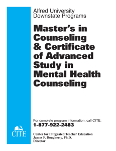 Master's in Counseling & Certificate of Advanced Study in