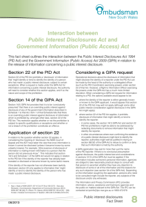 Interaction between Public Interest Disclosures Act and Government