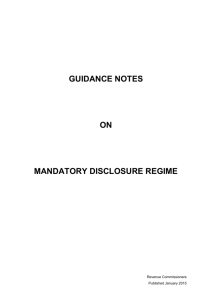 Guidance Notes on Mandatory Disclosure Regime