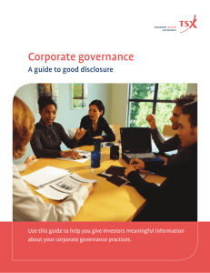 Corporate governance – A guide to good disclosure