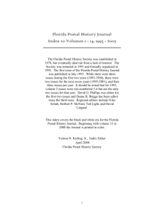 Florida Postal History Journal - Florida Postal History Society