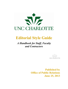 Editorial Style Guide - Inside CLAS - University of North Carolina at