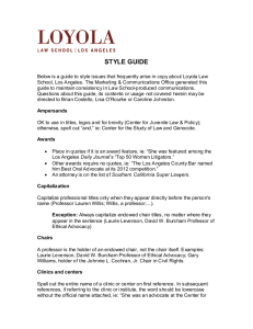 Loyola Law School Los Angeles style guide