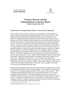 Clarence Darrow and the National Recovery Review Board
