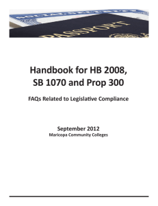 Handbook for HB 2008, SB 1070 and Prop 300