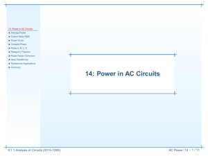 14: Power in AC Circuits - Department of Electrical and Electronic