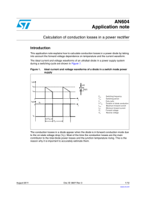 Calculation of conduction losses in a power rectifier