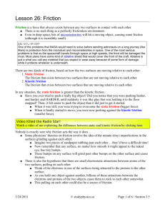 Lesson 26: Friction