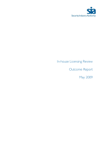 In-house Licensing Review: Outcome Report