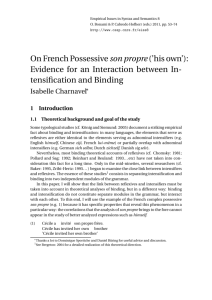 On French Possessive son propre - CSSP