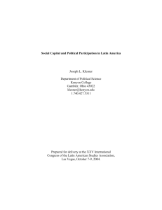 Social Capital and Political Participation in Latin America