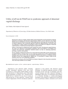 Utility of pH test & Whiff test in syndromic approach of abnormal