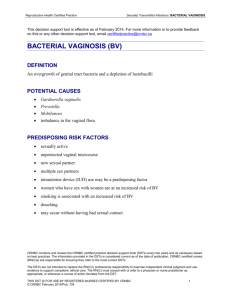 Bacterial Vaginosis (BV) DST